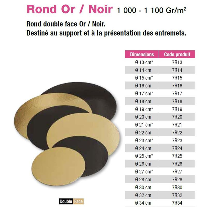 ROND OR / NOIR 40 CM PAQUET...