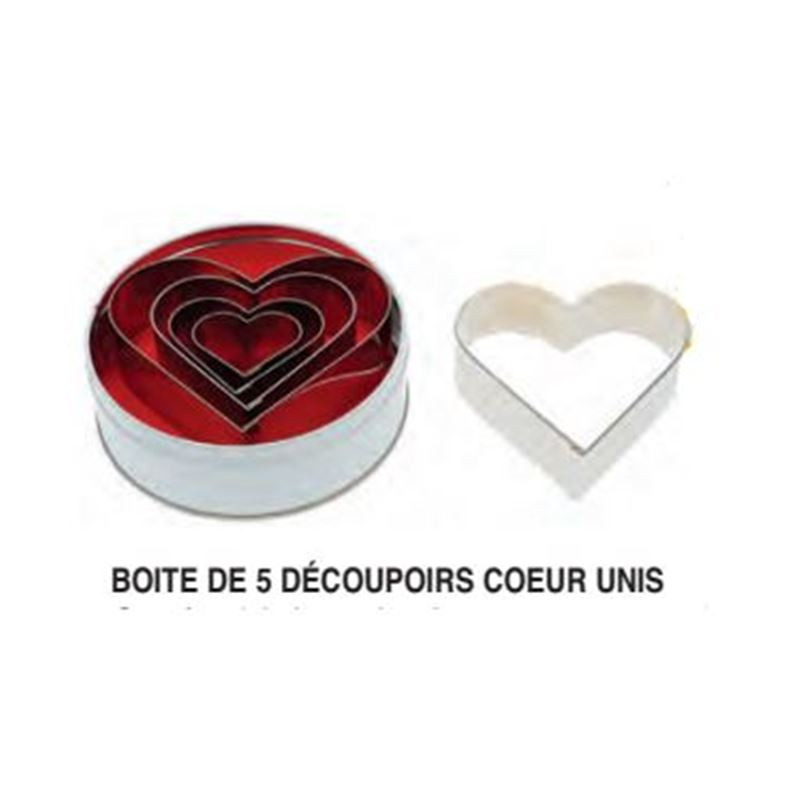 5 DECOUPOIRS COEUR UNIS