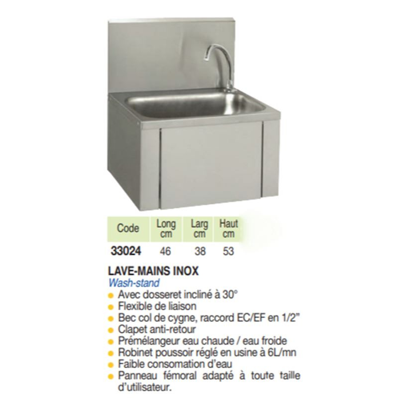LAVE-MAINS INOX 46 X 38 X...